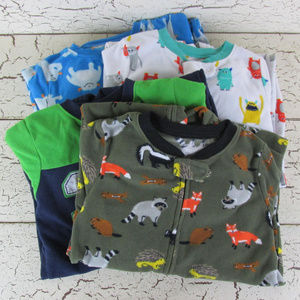 Lot of 4 Carter's Blanket Sleeper Pajamas 4T